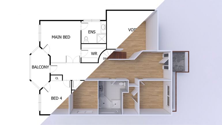 AgentUp Real Estate 2D and 3D Floor Plans