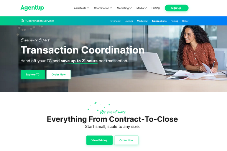 AgentUp real estate transaction coordinator service