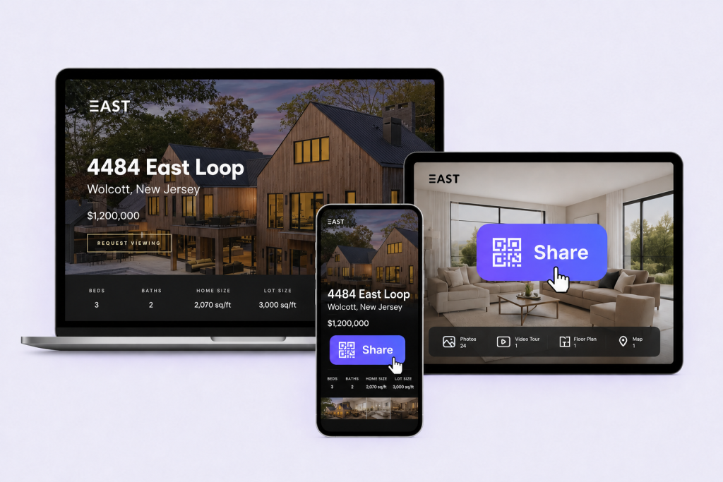 Single property websites with easy property sharing across devices.