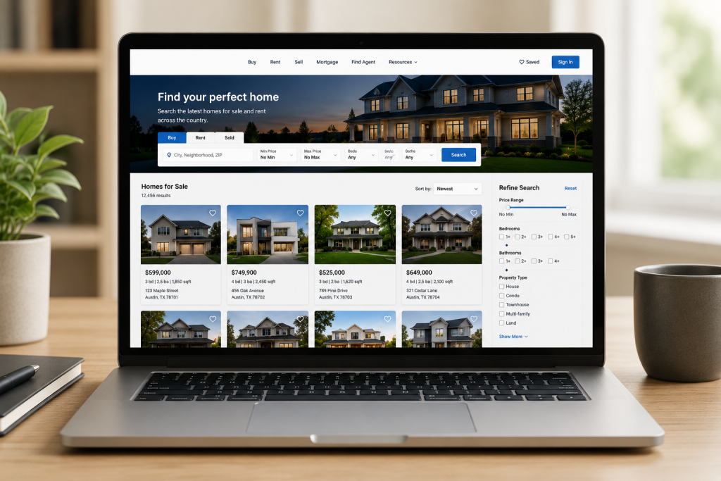 Property portal compared with single property listing websites