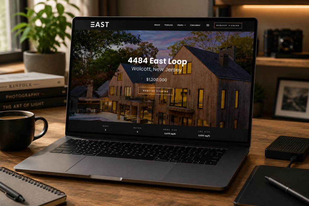 Luxury single property listing website homepage