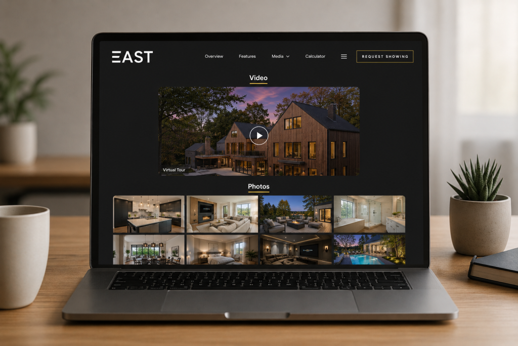 Media gallery on a single property listing website