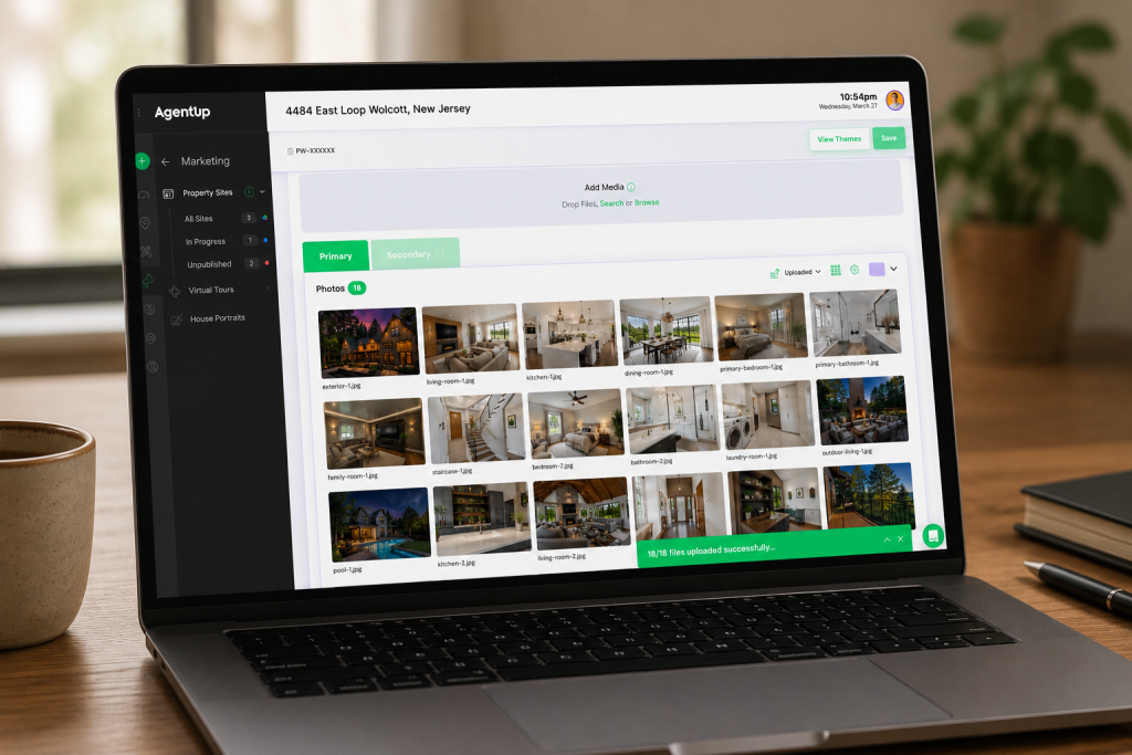 Dashboard for creating single property listing websites