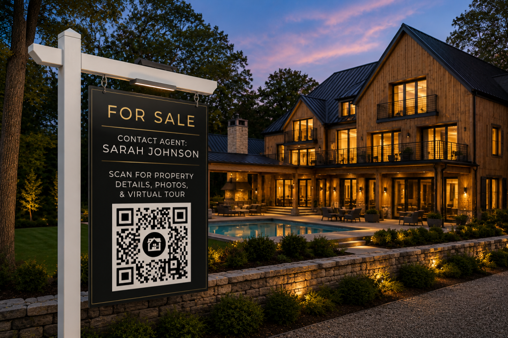 QR code linking to a single property listing website
