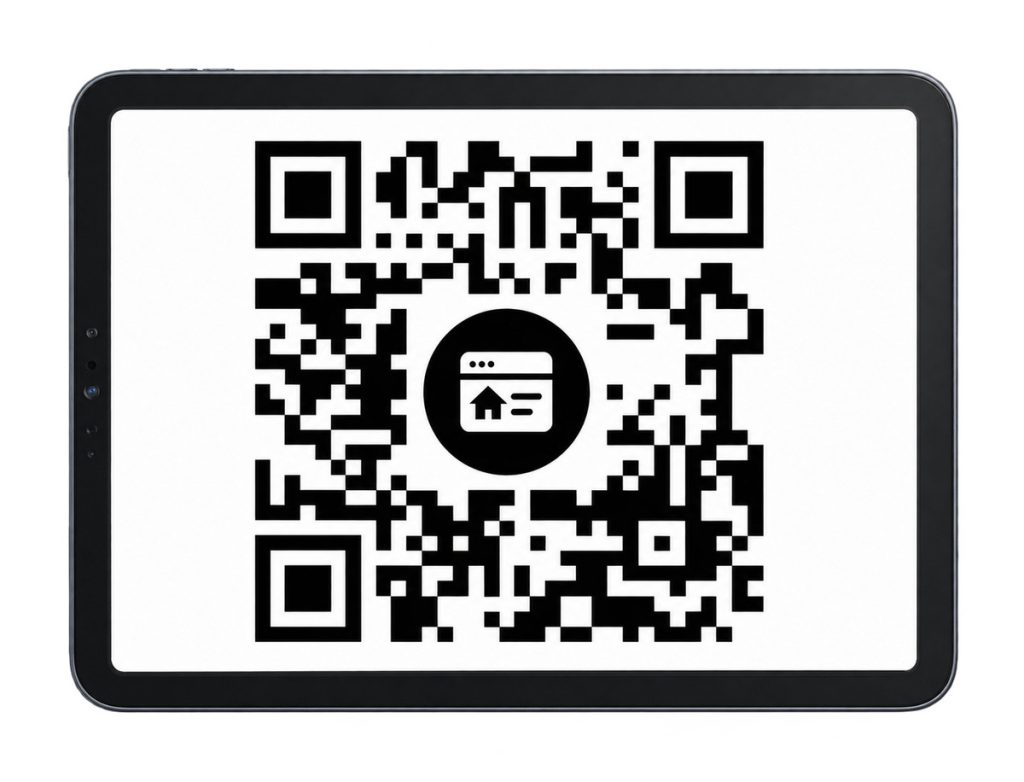 QR codes for real estate displayed on a tablet screen