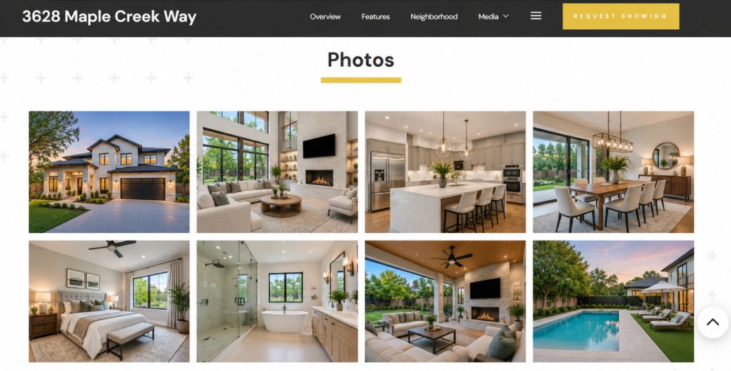 QR codes for real estate property website with listing photo gallery