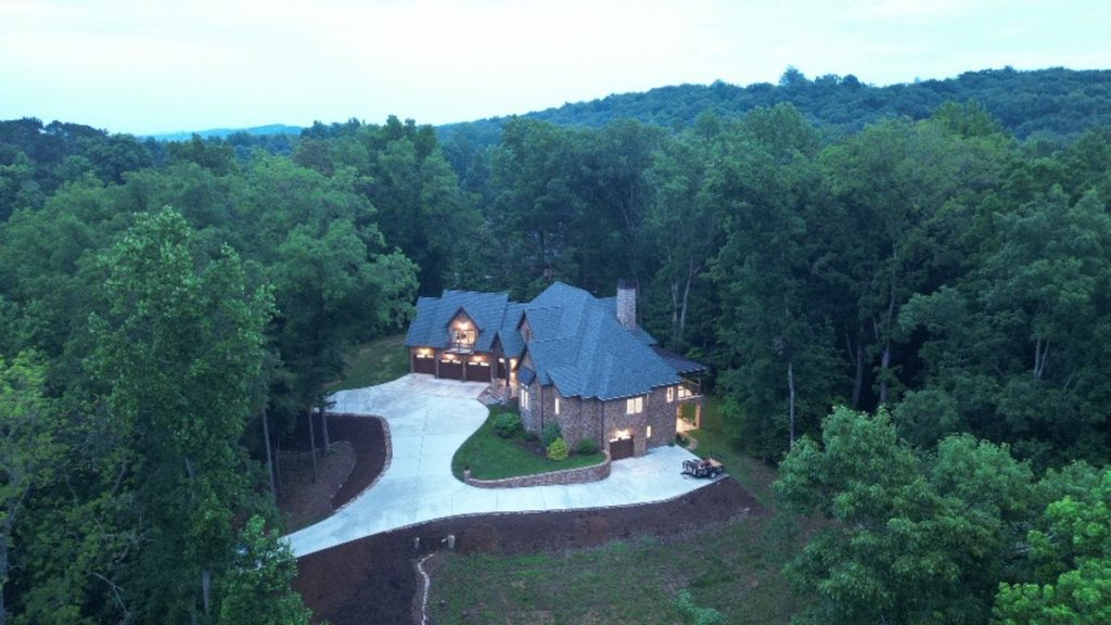 Aerial property photo before virtual twilight editing