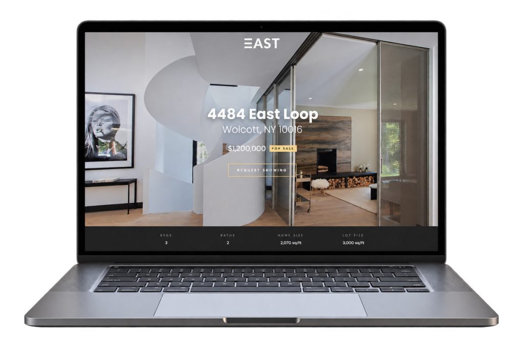 Single property websites for realtors featuring the East property website theme
