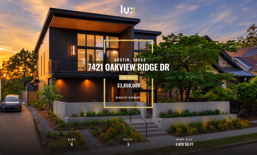 Single property websites for realtors featuring a luxury Austin home listing