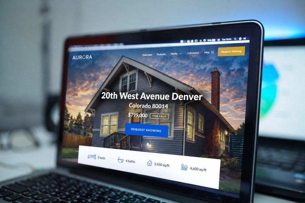 Single property websites for realtors displayed on a laptop screen